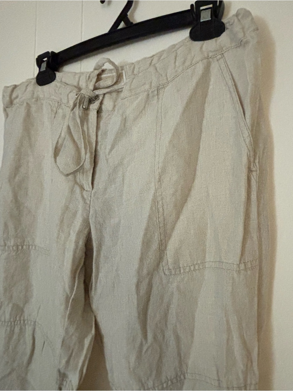 MICHAEL Michael Kors Women's Beige Drawstring Linen Joggers